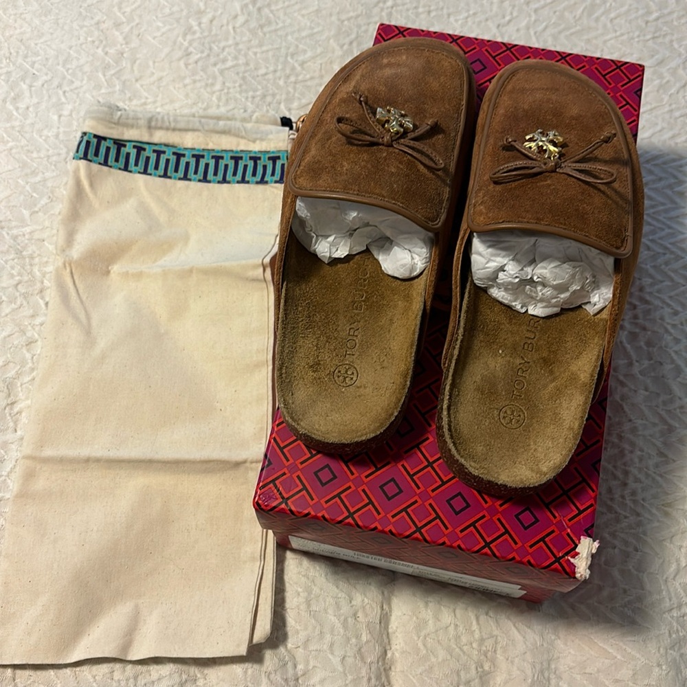 Tory Burch Suede Mule Shoes